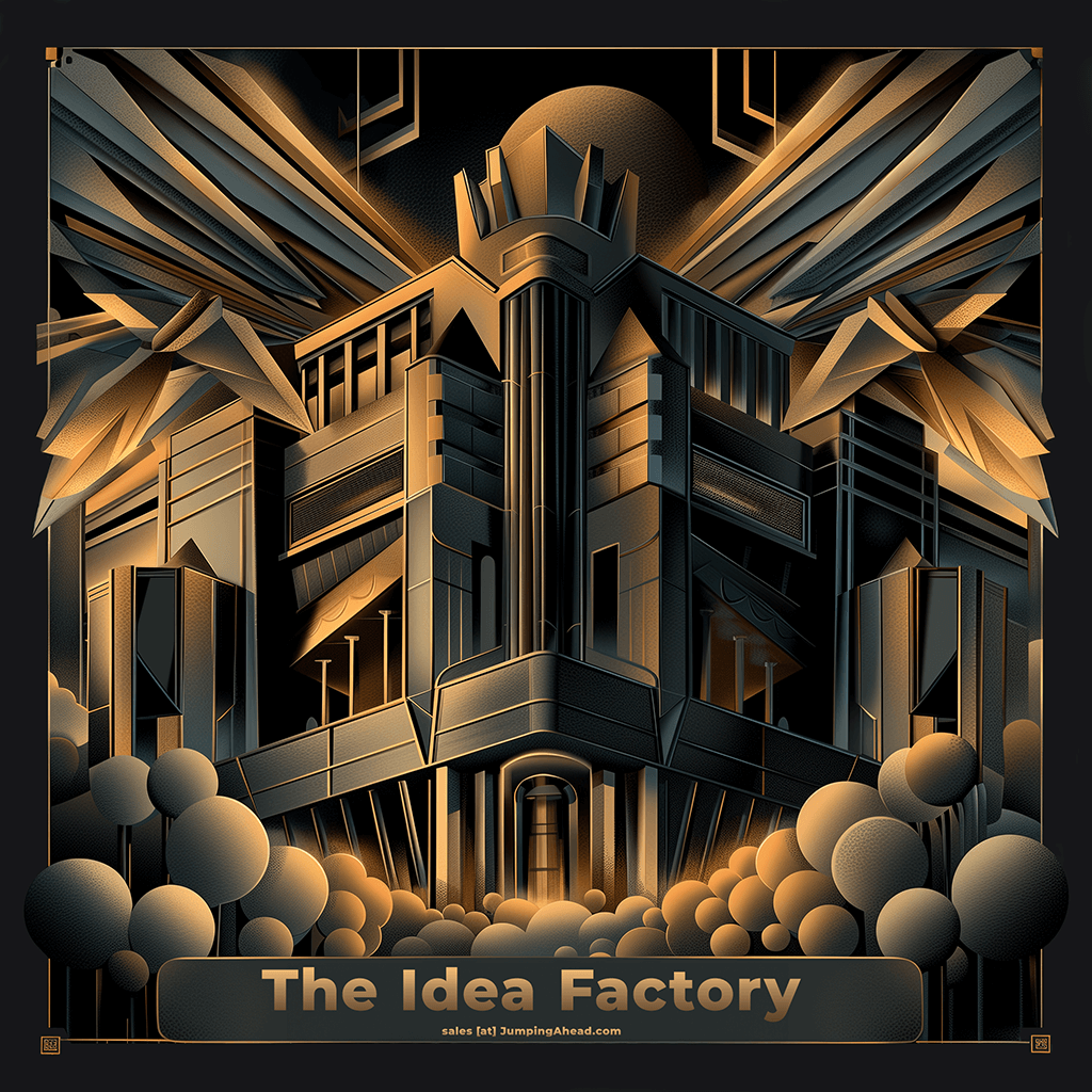The Idea Factory | Jumping Ahead Inc. | Innovative Consulting | No marketing fluff, or pipe dreams. We bring experience, sharp instincts, and the tools to craft smart solutions to your biggest headaches. sales [at] jumpingahead.coming